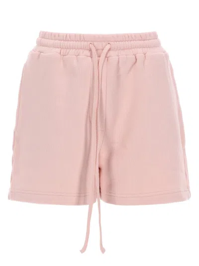 Dolce & Gabbana Pink Cotton Drawstring Shorts With Embroidered Logo