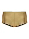 Dolce & Gabbana Foiled Jersey Low-rise Panties In Gold