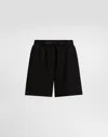 Dolce & Gabbana Shorts In Felpa Con Ricamo Dg In Black