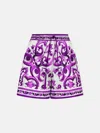 Dolce & Gabbana Shorts In Majolica Print Silk Twill