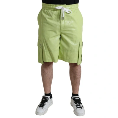Pre-owned Dolce & Gabbana Shorts Light Green Cotton Men Cargo Bermuda It46/w32/s 1100usd