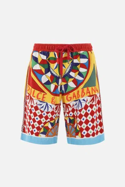 Dolce & Gabbana Shorts In Logo Carret