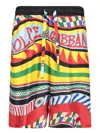 Dolce & Gabbana Multicolor Shorts With All-over Carretto Print In Multicolor