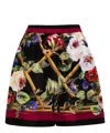 Dolce & Gabbana Floral-print Silk Pajama Shorts In Multicolor
