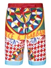 Dolce & Gabbana Carreto-print Bermuda Shorts In Multicolor