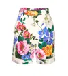 Dolce & Gabbana Multicolor Bermuda Shorts With All-over Floral Pattern Print In Cotton Woman In Multicolour