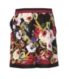 Dolce & Gabbana Floral-print Silk Pajama Shorts In Multicolour
