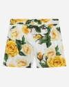 Dolce & Gabbana Rose-print Cotton Shorts In Print
