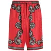 Dolce & Gabbana Bandanna-print Silk Shorts In Red