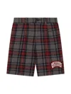 Dolce & Gabbana Logo-print Tartan-pattern Shorts In Red
