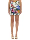 Dolce & Gabbana Multicolor Bermuda Shorts With All-over Floral Pattern Print In Cotton Woman In White