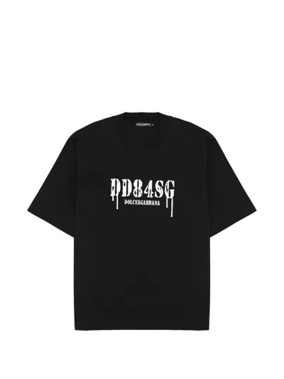 Dolce & Gabbana Stylish T-shirt With Unique Stamp Logo In Black
