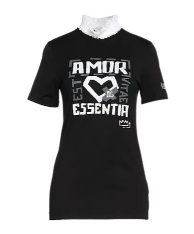 Dolce & Gabbana Short-sleeved High-neck T-shirt In Black