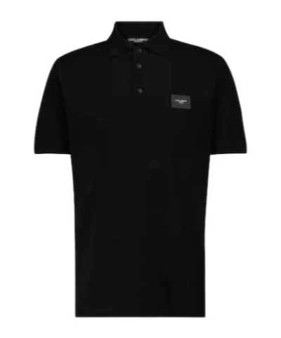 Dolce & Gabbana Short-sleeved Polo Shirt In Black