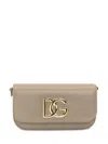 Dolce & Gabbana 3.5 Leather Taupe Crossbody Bag In Gray