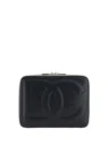 Dolce & Gabbana Black Crossbody Bag With Quilted Dg Logo In Leather Woman