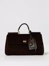 Dolce & Gabbana Brown Handbag With Removable Shoulder Strap And Padlock Charm On The Front In Suede Woman In Brown