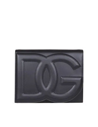 Dolce & Gabbana Shoulder Bag In Leather In Black