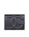 Dolce & Gabbana Black Calfskin Shoulder Bag With Embossed Logo And Adjustable Strap In Black