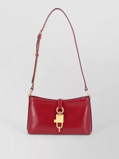 Dolce & Gabbana Shoulder Bag Lock Design Top Handle Strap In Red