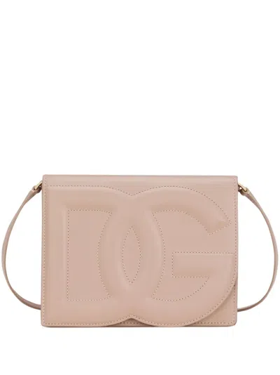 Dolce & Gabbana Shoulder Bag With Dg Logo In Nude & Neutrals