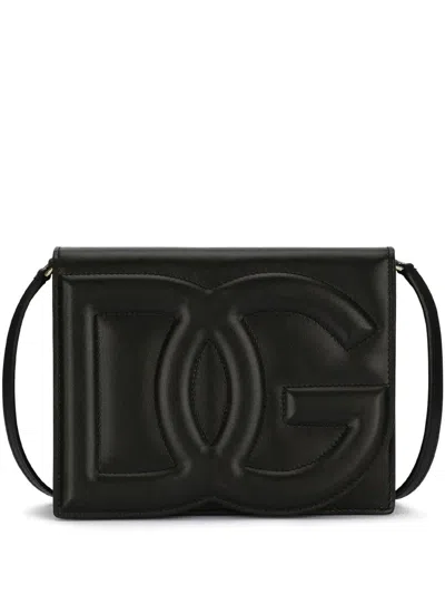 DOLCE & GABBANA SHOULDER BAG WITH EMBOSSED LOGO