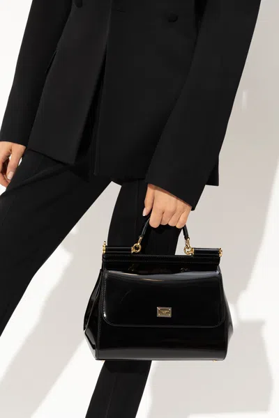 Dolce & Gabbana Shoulder Bag With Logo In Black