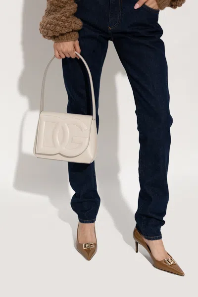 Dolce & Gabbana Shoulder Bag With Logo In Cream
