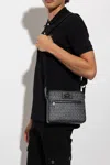 Dolce & Gabbana Sleek Charcoal Logo Crossbody Bag In Grey