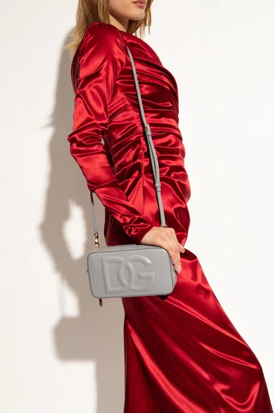 Dolce & Gabbana Shoulder Bag With Logo In Grey