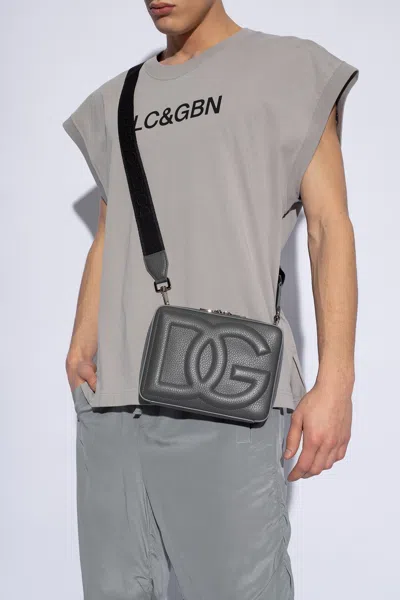 Dolce & Gabbana Shoulder Bag With Logo In Grey