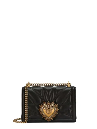 Dolce & Gabbana Shoulder Bag With Logo Plaque In Black