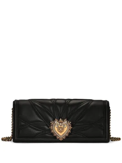 Dolce & Gabbana Shoulder Bag With Logo Plaque In Black
