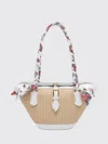 Dolce & Gabbana Borsa A Spalla Coffa Capri In Rafia Con Stampa Floreale Dolce E Gabbana In Neutral