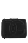 Dolce & Gabbana Black Crossbody Bag With Quilted Dg Logo In Leather Woman In Black