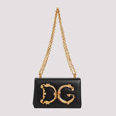 Dolce & Gabbana Dg Girls Nappa Leather Shoulder Bag In Black