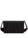 Dolce & Gabbana Logo-embossed Leather Messenger Bag In Black