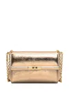 Dolce & Gabbana Marlene Crackled Leather Shoulder Bag In Gold