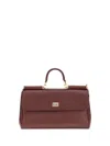 Dolce & Gabbana Plum Leather My Sicily Handbag In Burgundy