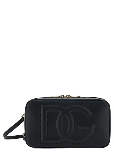 Dolce & Gabbana Black Crossbody Bag With Quilted Dg Logo