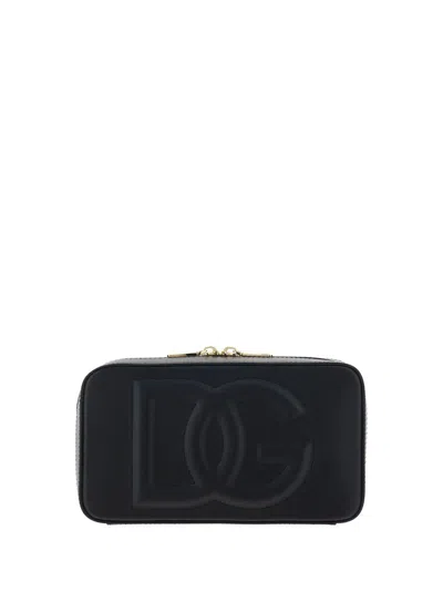 Dolce & Gabbana Dg Logo Leather Camera Bag In Black