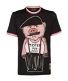 Dolce & Gabbana Black Cotton 2019 Year Of The Pig T-shirt In Black