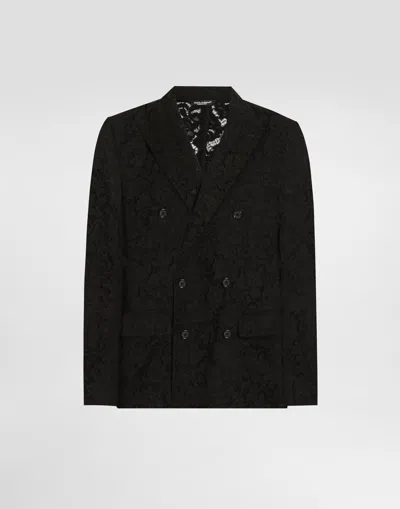 DOLCE & GABBANA SICILIA DOUBLE-BREASTED JACKET IN CORDONETTO LACE