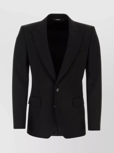 DOLCE & GABBANA SICILIA BLAZER WITH BACK SLIT AND PEAK LAPELS