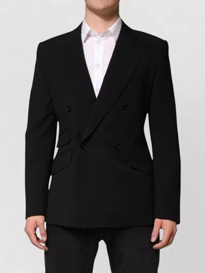 Dolce & Gabbana Sicilia Double Breasted Tailored Coat Blazer In Black