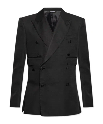 Dolce & Gabbana Sicilia Double-breasted Tuxedo Jacket In Black