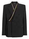Dolce & Gabbana Double-breasted Sicilia Bistrecht Wool Canvas Jacket In Gray
