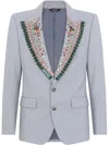 Dolce & Gabbana Gemstone-embellished Tailored Blazer In Blue