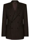 Dolce & Gabbana Pinstripe Double-breasted Blazer In Black