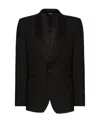 Dolce & Gabbana Single-breasted Stretch Wool Sicilia-fit Tuxedo Jacket In Black